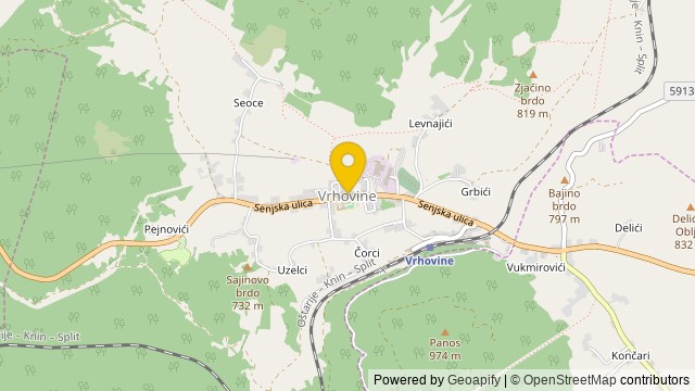 Position: Vrhovine, Ličko-senjska - Terrain