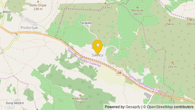 Position: Svinca, Splitsko-dalmatinska - Terrain