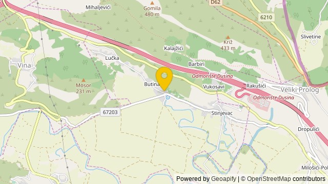 Position: Dusina, Splitsko-dalmatinska - Terrain